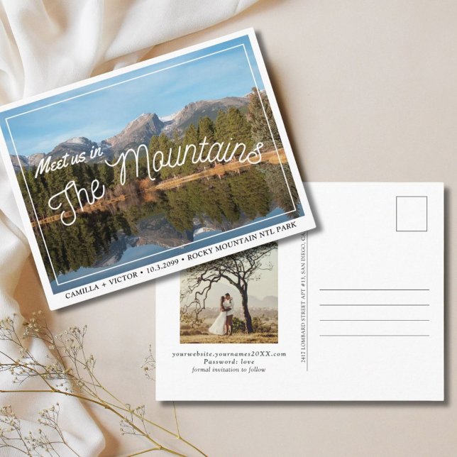 Rocky Mountain Wedding Save the Date Postcard (Rocky Mountain National Park
)