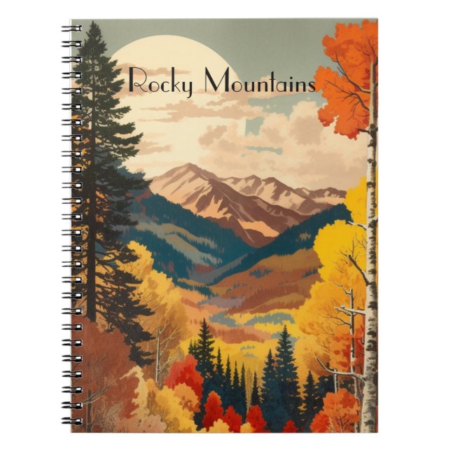 Rocky Mountains Autumn Writing Escape Notebook (Front)