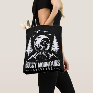 Rocky Mountains Colorado Bigfoot Vintage Hiking Tote Bag