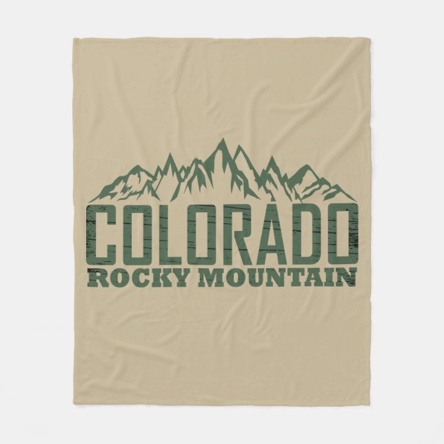 rocky Mountains Colorado Fleece Blanket (Front)