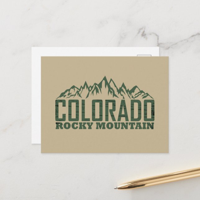 rocky Mountains Colorado Holiday Postcard (Front/Back In Situ)