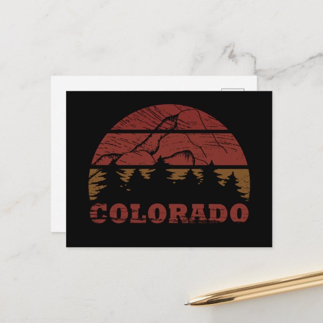 Rocky Mountains Colorado Holiday Postcard (Front/Back In Situ)