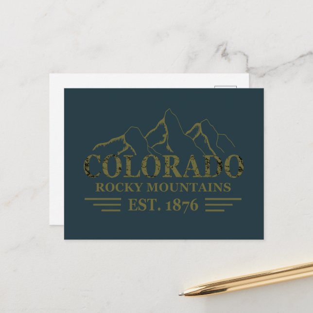 Rocky Mountains Colorado  Holiday Postcard (Front/Back In Situ)