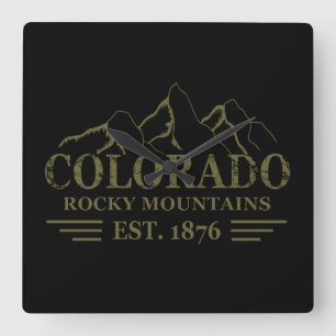 Rocky Mountains Colorado  Square Wall Clock