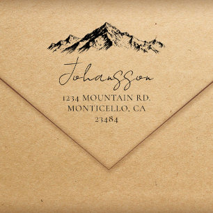Rocky Mountains Elegant Return Address Rubber Stamp