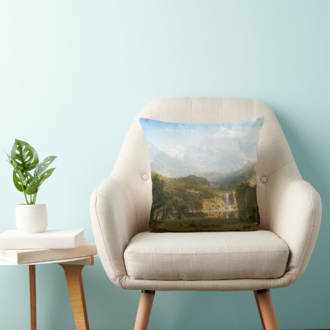 Rocky Mountains, Lander's Peak by Albert Bierstadt Cushion (Chair)