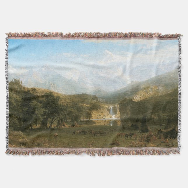 Rocky Mountains, Lander's Peak by Albert Bierstadt Throw Blanket (Front)