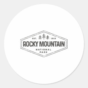 Rocky Mountains National Park Shirt Badge Camping  Classic Round Sticker
