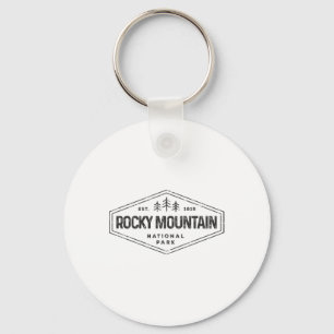 Rocky Mountains National Park Shirt Badge Camping  Key Ring