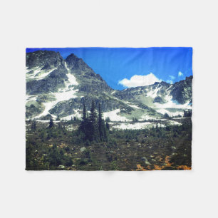 Rocky Mountains National Park snow and trees Fleece Blanket