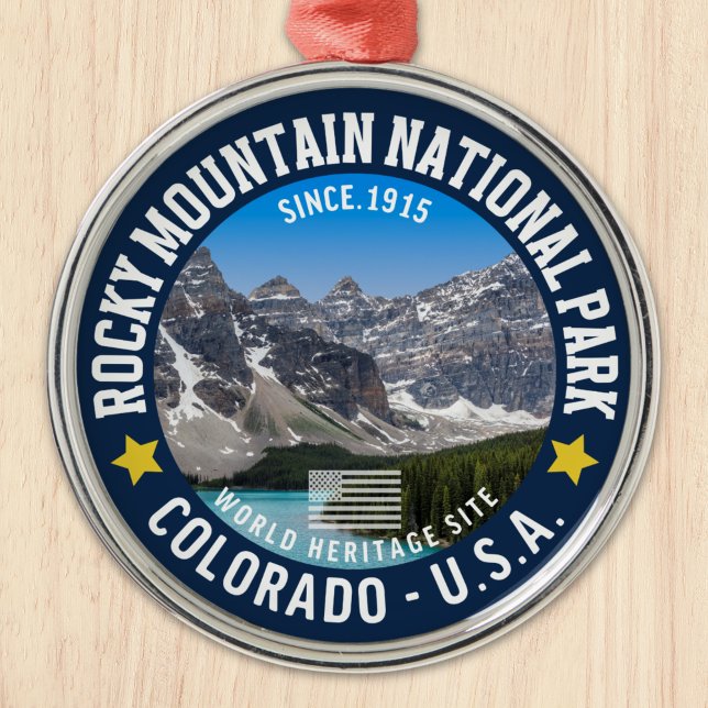 Rocky Mountains Nature Photo – National Park Gift Metal Tree Decoration (Creator Uploaded)
