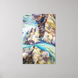Rocky Mountains Rocks and Crystal River Painting Canvas Print