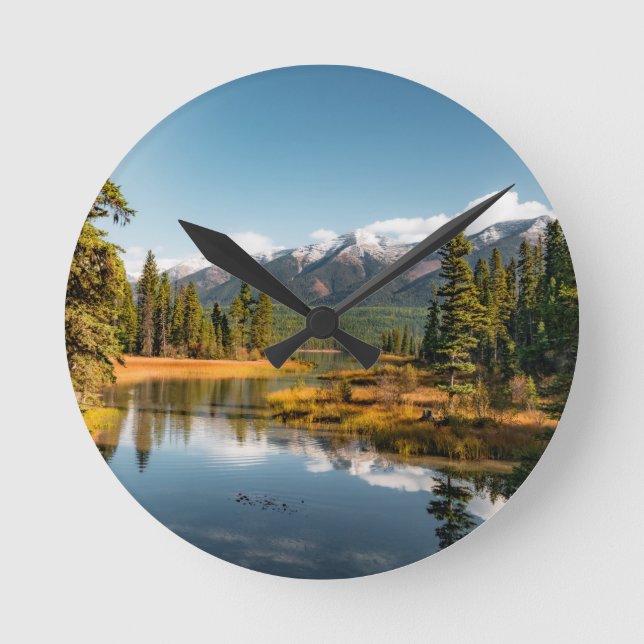 Rocky mountains round clock (Front)