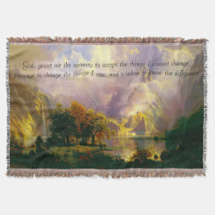 Rocky mountains serenity prayer throw blanket