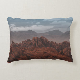 ROCKY MOUNTAINS UNDER GRAY SKIES DECORATIVE CUSHION