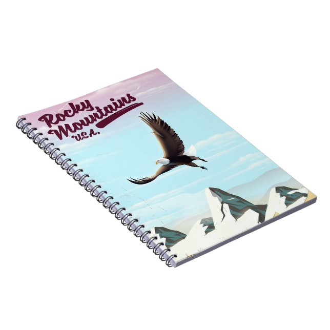 Rocky Mountains USA Vintage travel poster Notebook (Right Side)