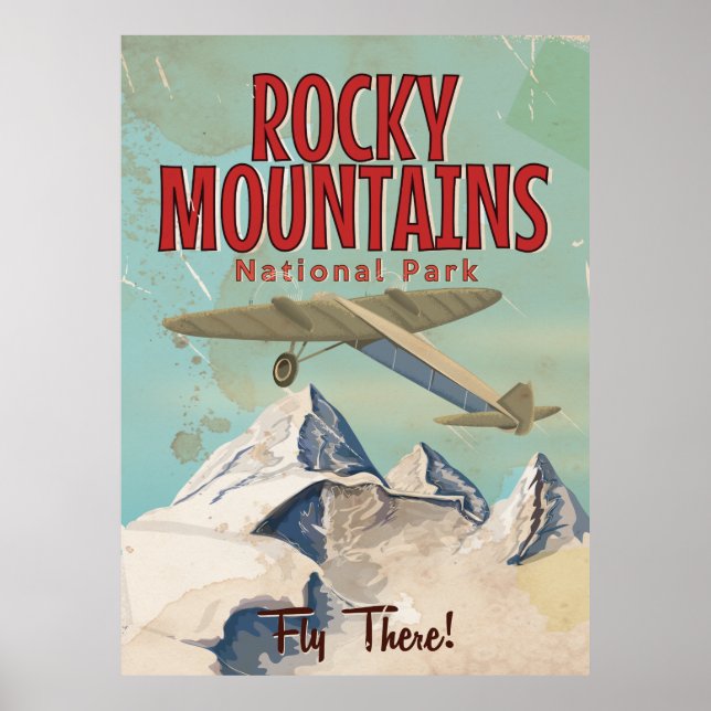 Rocky Mountains vintage Travel poster (Front)