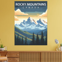 Rocky Mountains – Vintage Travel Poster of Canada’