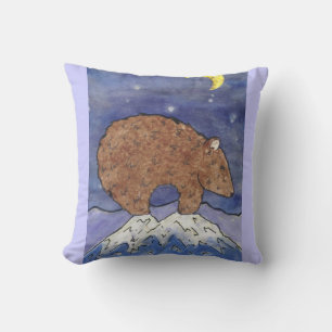 rocky mt. bear purple pillow