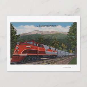Rocky Mt. Rocket (Train), Pikes Peak, Colorado Postcard
