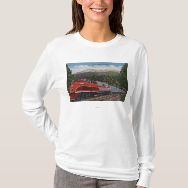 Rocky Mt. Rocket (Train), Pikes Peak, Colorado T-Shirt (Front)