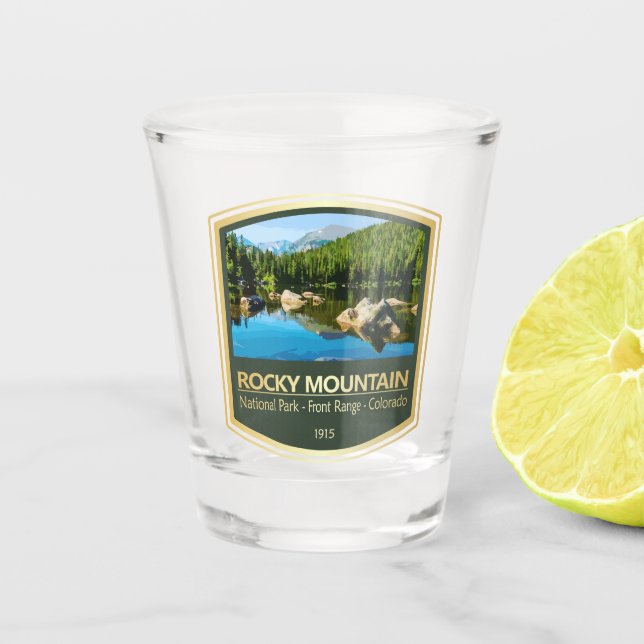 Rocky Mtn NP (PF1) Shot Glass (Front)