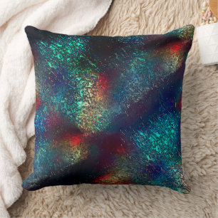 Rocky or aluminium foil under blue and red plastic cushion