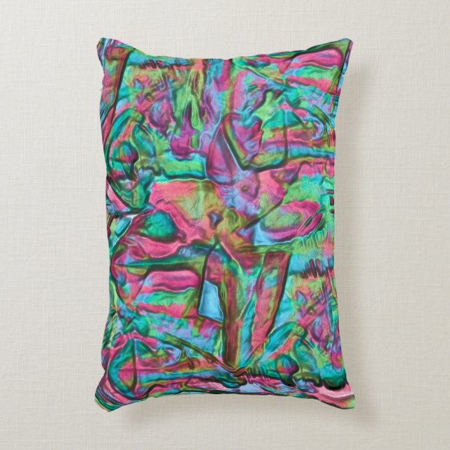 Rocky or rumpled coloured with softly silky shades decorative cushion (Front(Vertical))