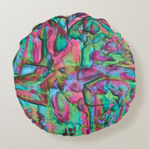 Rocky or rumpled coloured with softly silky shades round cushion