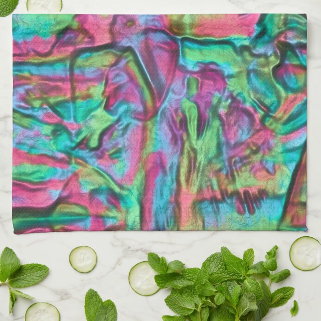 Rocky or rumpled coloured with softly silky shades tea towel (Folded)