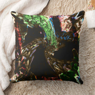 Rocky patches to smoke floating on dark background cushion