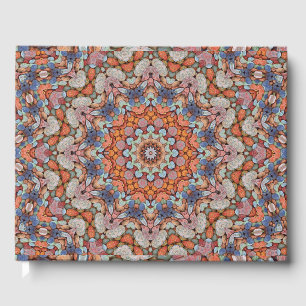 Rocky Roads Rustic Orange Vintage Kaleidoscope Guest Book