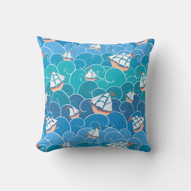 Rocky Sea Pattern Cushion (Front)