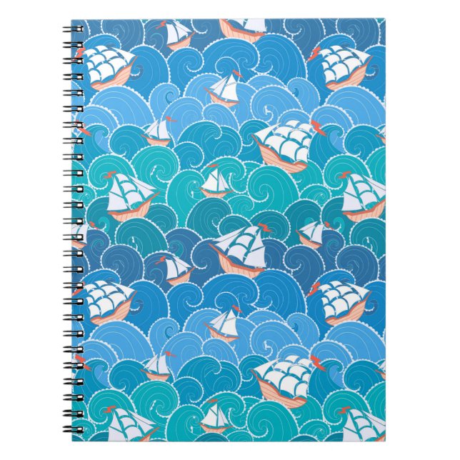 Rocky Sea Pattern Spiral Notebook (Front)