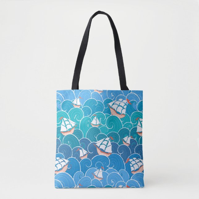 Rocky Sea Pattern Tote Bag (Front)