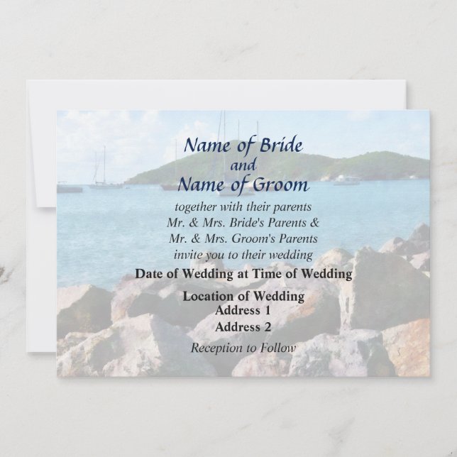 Rocky Shore St. Thomas Wedding Products Invitation (Front)