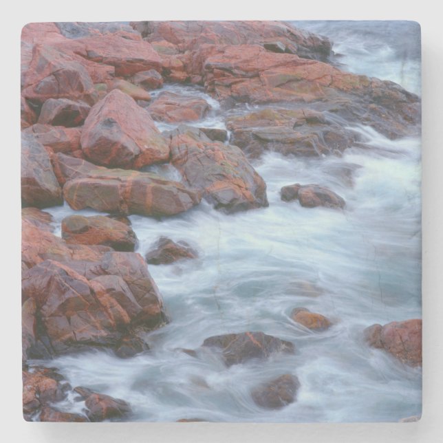 Rocky shoreline with water, Canada Stone Coaster (Front)