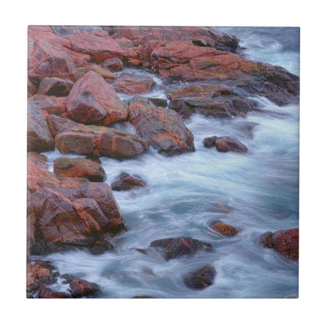 Rocky shoreline with water, Canada Tile (Front)