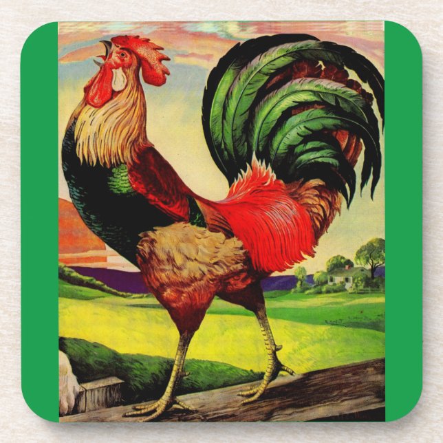 Rocky the Handsome Rooster Coaster (Front)