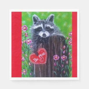 Rocky the Racoon Paper Valentine Napkin! Napkin
