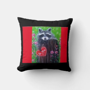 Rocky the Racoon Valentine Pillow