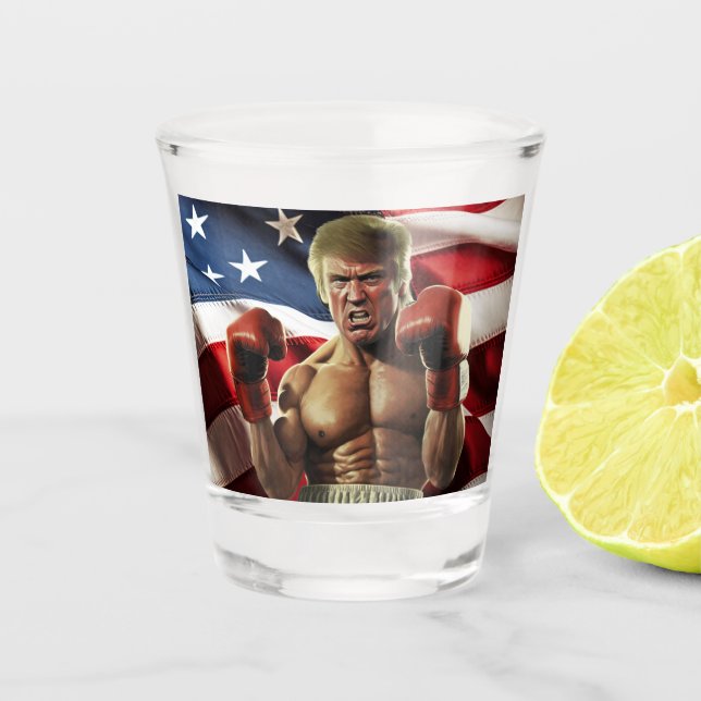 Rocky Trump: The People's Champion of Freedom Shot Glass (Front)