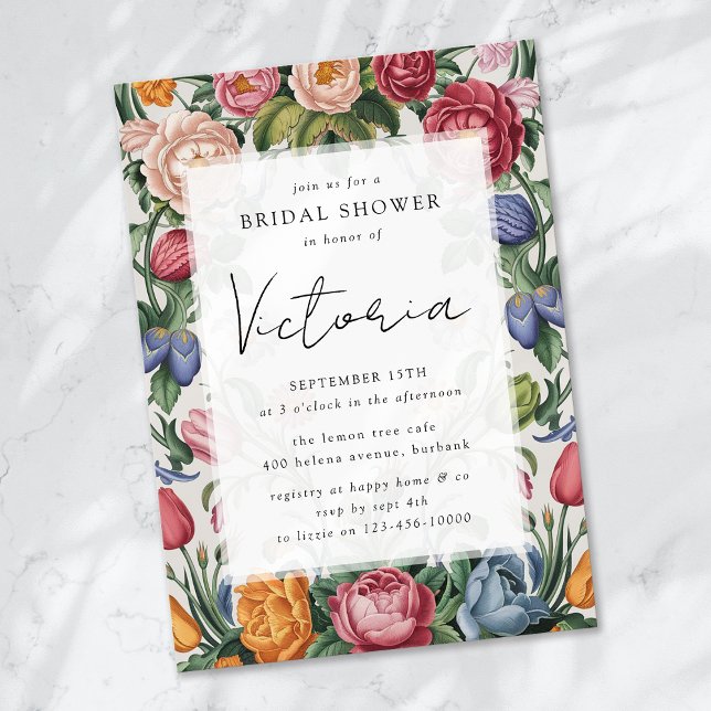 Rococo Baroque Floral Bridal Shower Invitation (Creator Uploaded)