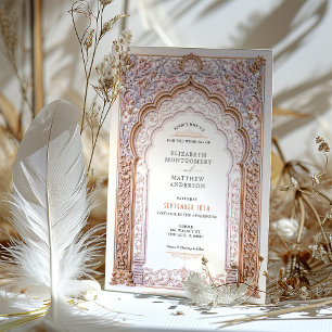 Rococo Baroque Gold Arch Wedding Ornate Detailing Invitation