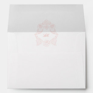 Rococo Blush Pink Pre-Addressed Wedding Invitation Envelope