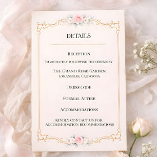 Rococo Blush Wedding Enclosure Card