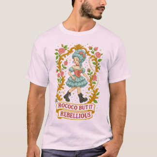 Rococo But Make It Rebellious" Stitched Aesthetic  T-Shirt