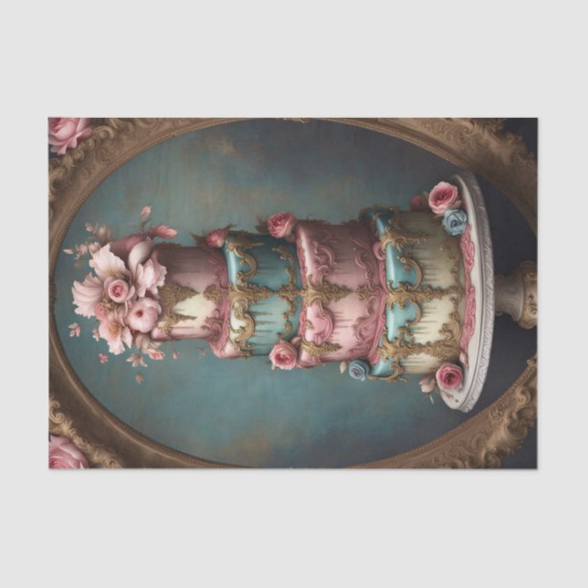 Rococo Cake 4 Tier Parisian Decoupage Paper (Front)