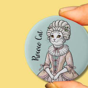 Rococo Cat – Elegant Vintage Cat Art 6 Cm Round Badge