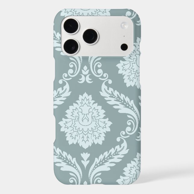Rococo Damask Art I Duck Egg Blue+Teal (Back)